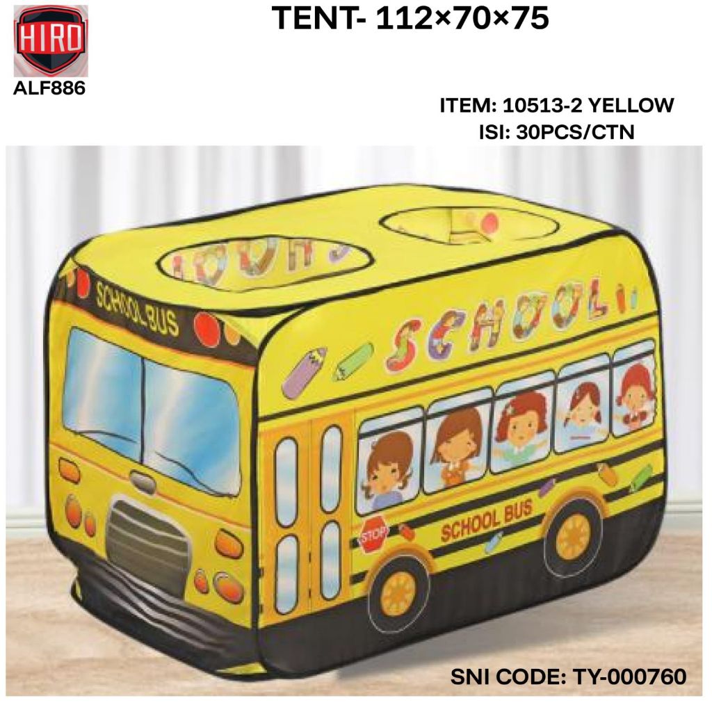TENDA CHILDRENS ROUND TENT CAR BUS SCHOOL FOLDING PLAY TENT CUTE BUS VEHICLE