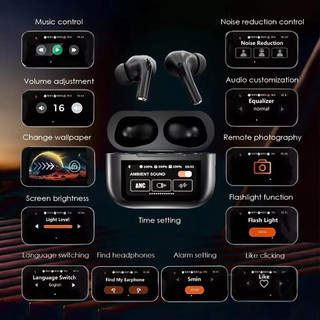 A9 PRO ANC/ENC TWS Earphone Headset Bluetooth V5.4 Smart Screen Active Noise Reduction