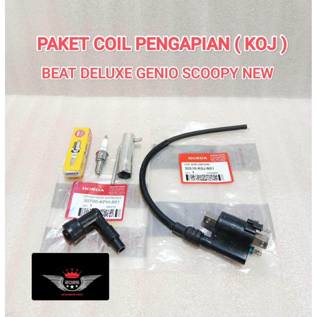IGNITION COIL PACKAGE (J KOJ) COIL + CANGWLONG + SPARK PLUG CPR6EA-9 + SPARK PLUG KEY BEAT DELUXE GE