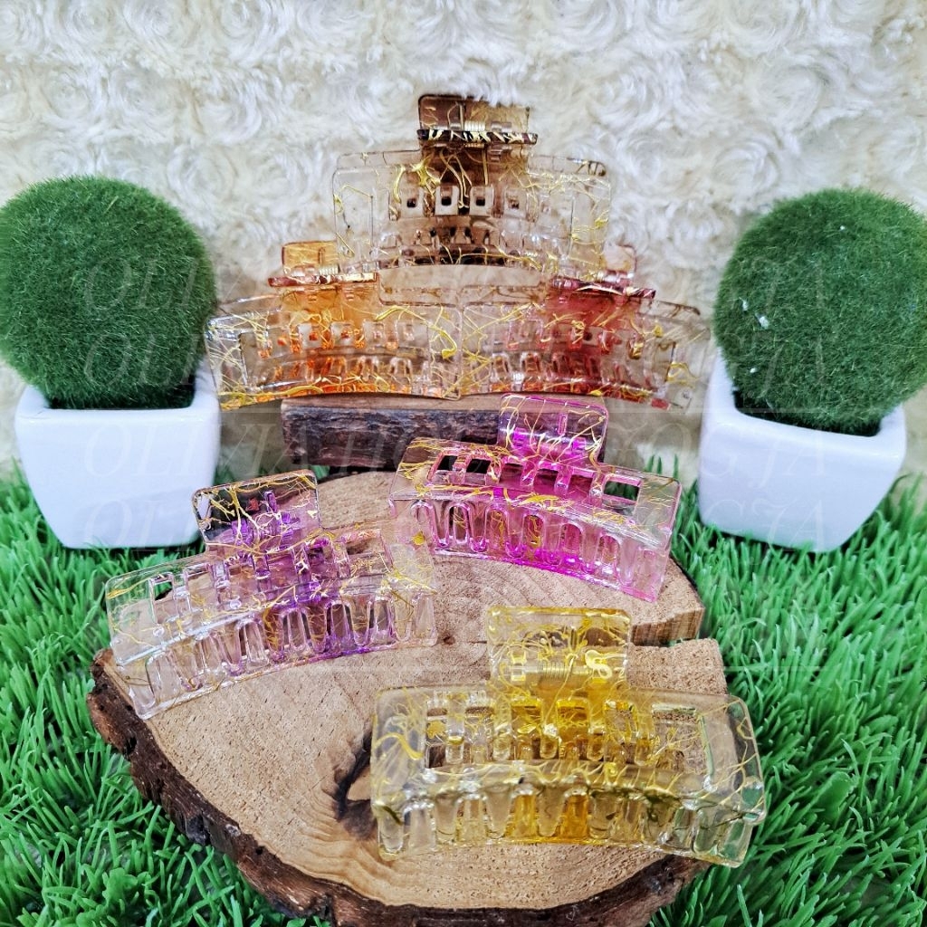 กิ๊บติดผมกล่องใส 2 สี Abstract Motif Jedai Box 2 สี