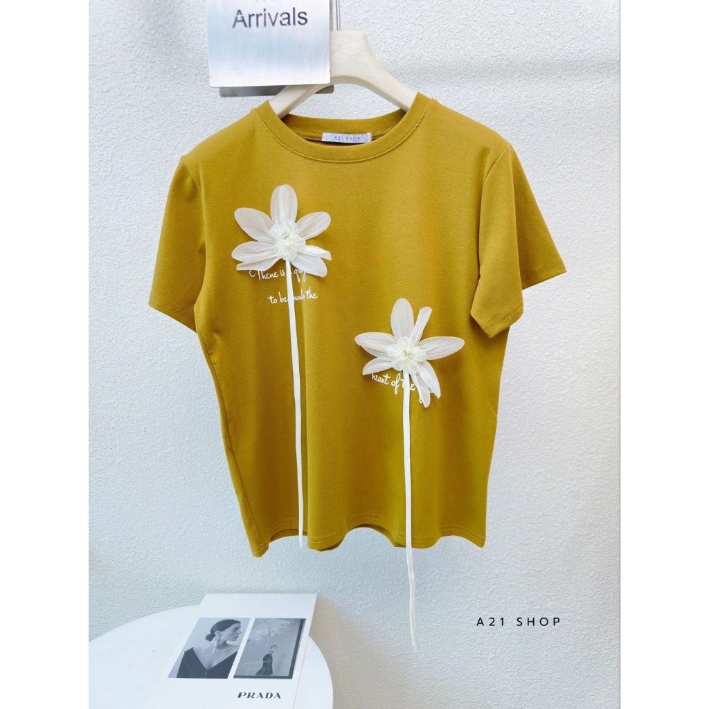 [LC] A21SHOP 246 IMPORTED 3D FLOWER T-SHIRT BKK