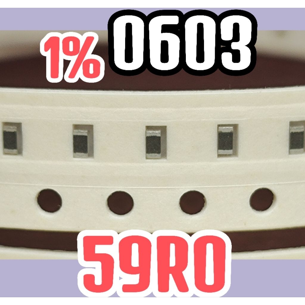 10 ชิ้น ตัวต้านทานชิป smd 59R0 590 ขนาด 0603 1608 1% 59 โอห์ม 59ohm 59R