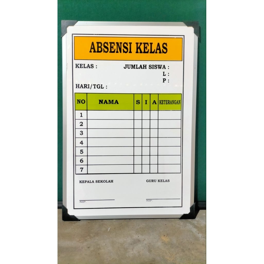 จัดส่งฟรี CLASS ABSENCE BOARD SIZE 40 X 60 CM - ALUMINIUM LIST FRAME - HARYADSGLOBAL