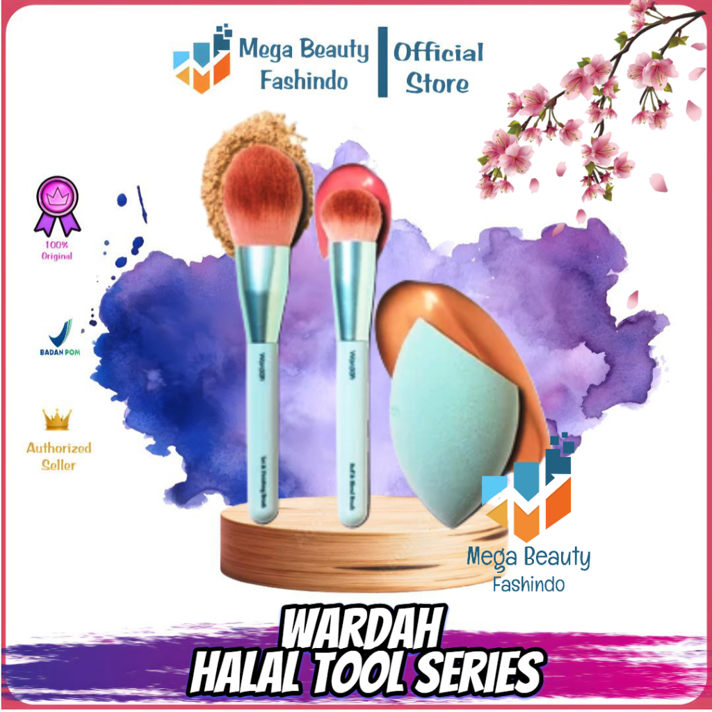 Wardah Halalal Tool Brush Series | Wardah Buff & Blend Brush | Wardah Set & Finishing Brush | Wardah