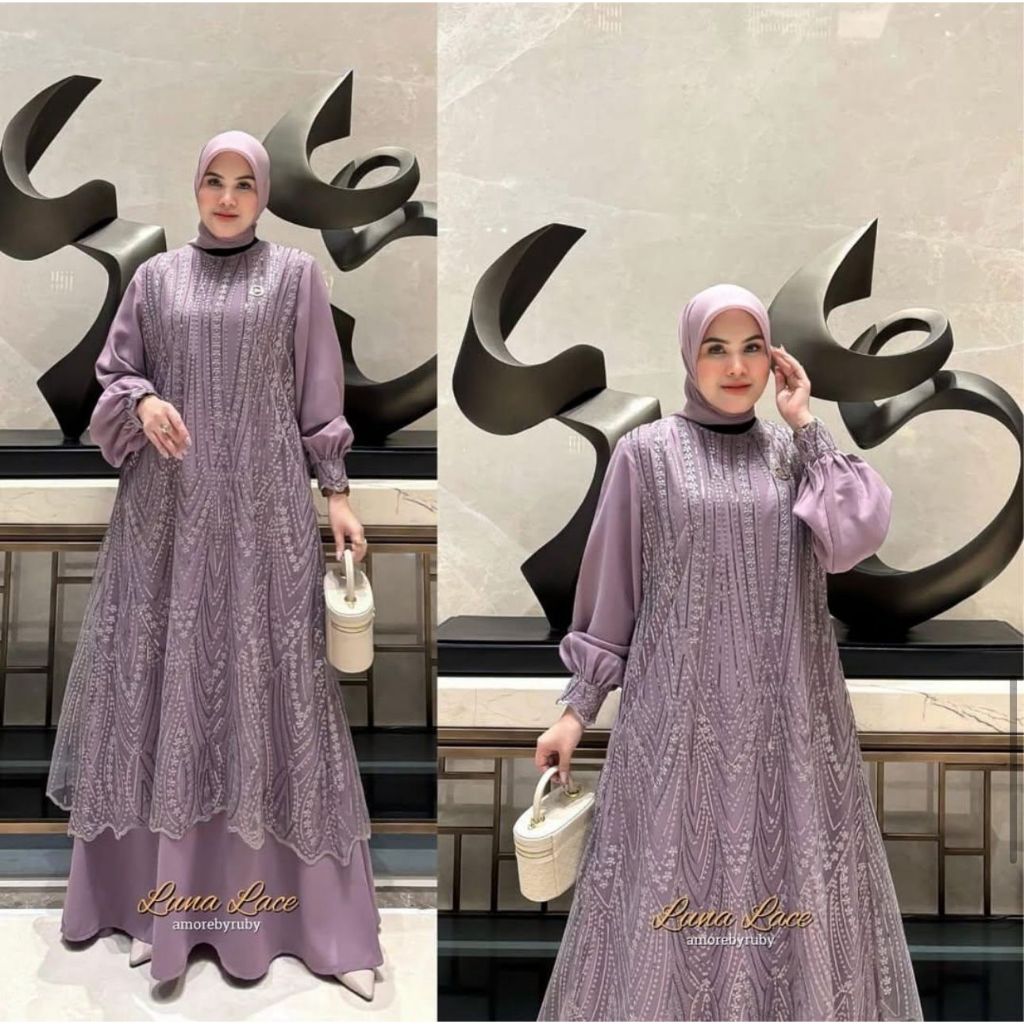 Filma Dress ชุดปาร์ตี้ล่าสุด 2025 วัสดุผ้าไหม การผสมผสานกระเบื้อง รุ่น Modern Gamis ผู้หญิง