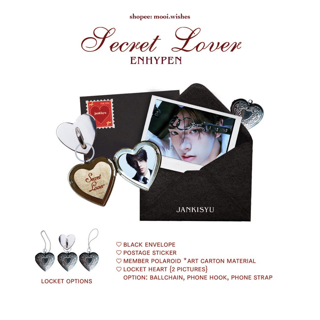 Secret Lover Locket Enhypen Heart พวงกุญแจ ตะขอแขวนสายโทรศัพท์