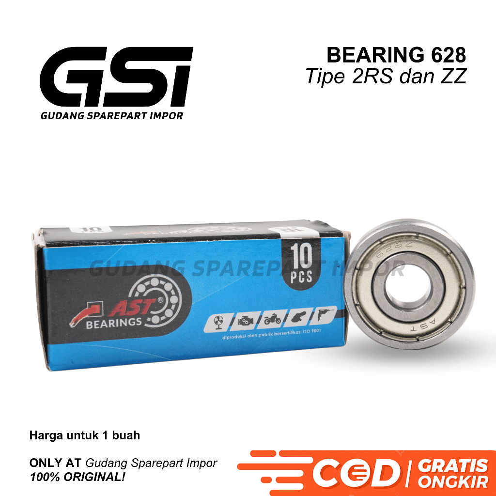 AST Bearing 628 2RS / 628ZZ Laker Laher