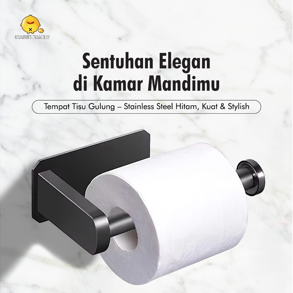 Icarer Family - ที่ใส่กระดาษสแตนเลสสีดํา