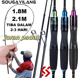 Sougayilang Joran Pancing 1.8M/2.1M Casting/Spinning Carbon Fiber 2 Section Max Drag 8kg Saltwater Freshwater Joran BC