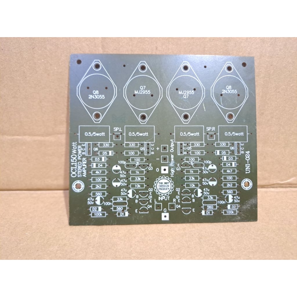 PCB Power OCL 2 x 150 วัตต์ ทรานซิสเตอร์สเตอริโอ 2N 3055/MJ 2955 (Jorkol)