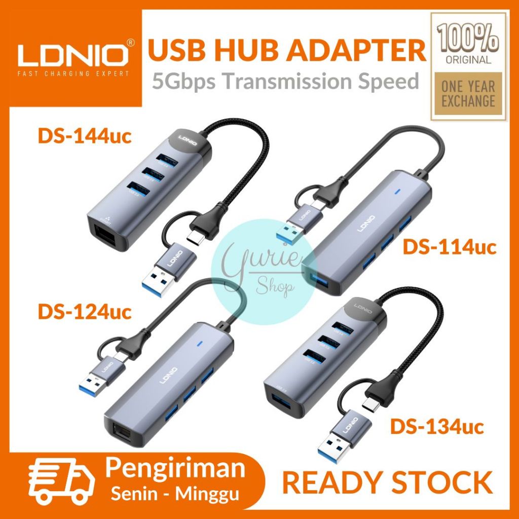 LDNIO Hub Adapter Converter DS-114UC DS-124UC DS-134UC DS-144UC Docking Station USB 3.0 Type C 4 in 