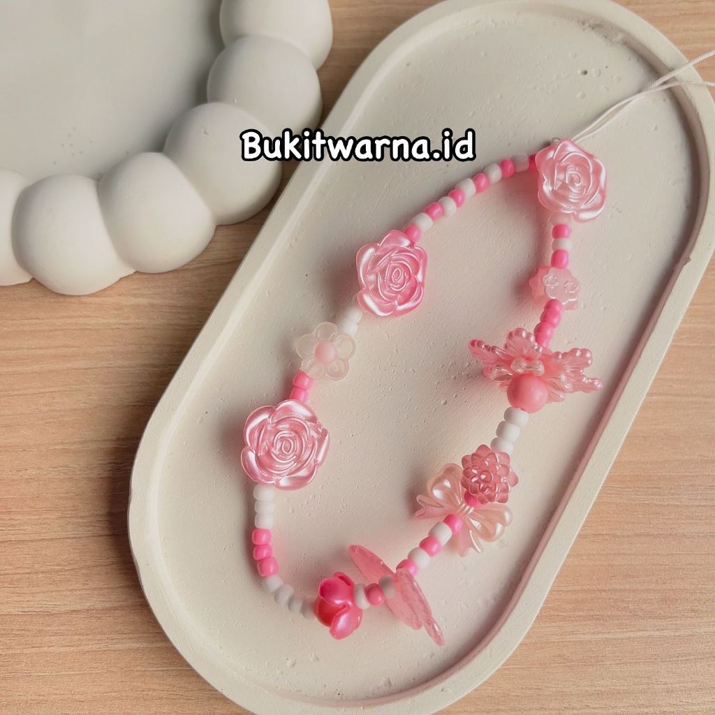 CUTE BEAD PHONE STRAP [COLOR BLOCK] MNK03