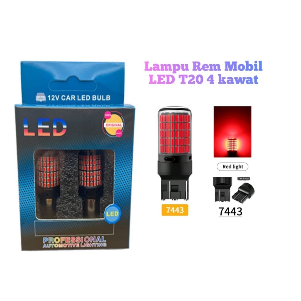 T20 ไฟ Led 7443 144smd ไฟเบรครถยนต์
