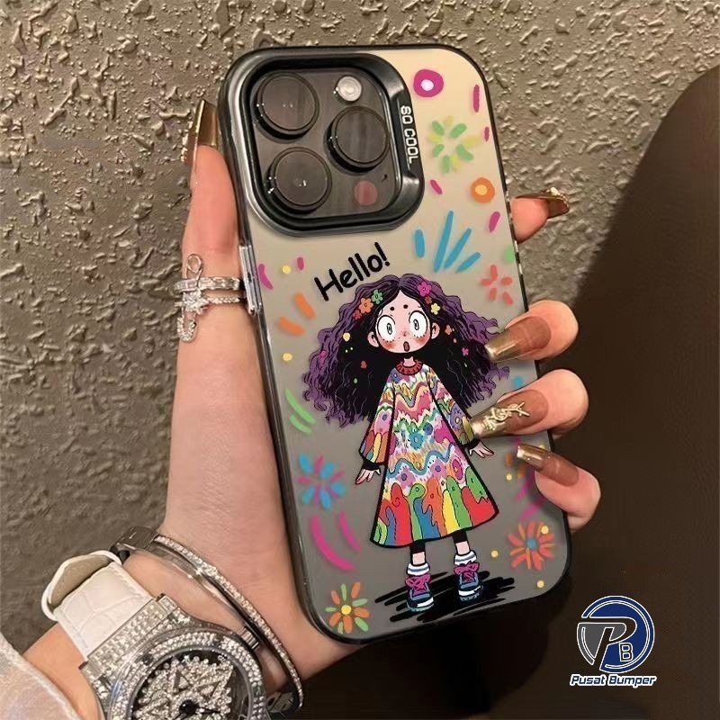 SS900 PREMIUM MATTE HARD CASE CARTOON COLORED LUCKY CUTE GIRL CASING HP COMPATIBLE สําหรับ ITEL S23 