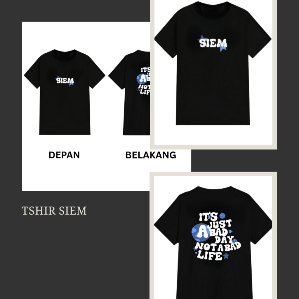 เสื้อยืด Siem สีดําสําหรับผู้ชายและผู้หญิง Unisex