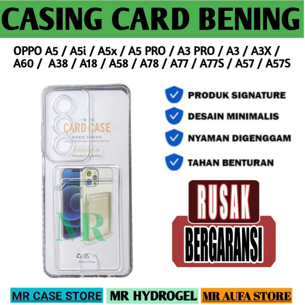 CASING Softcase Slot Card Holder CLEAR สําหรับ OPPO A6 PRO / A5 PRO / A5 / A5X / A5i PRO / A5i / A3 