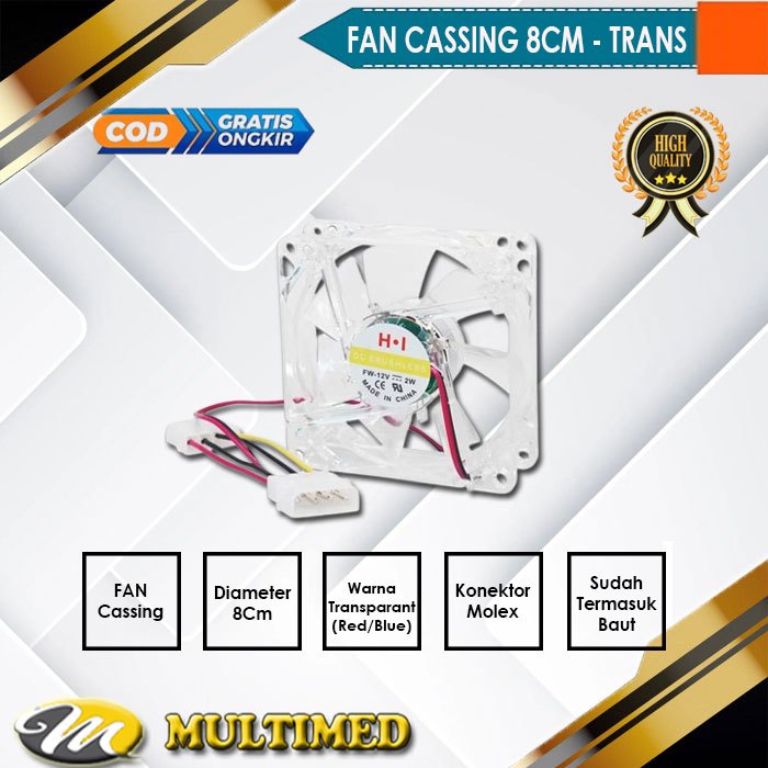 FAN Case Casing Cassing เส้นผ่านศูนย์กลาง 8CM โปร่งใส