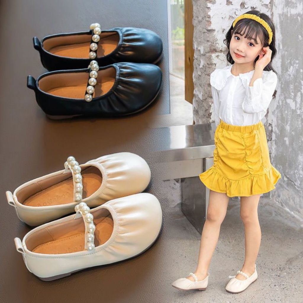 SIMPLE BALLERINA PEARL FLAT SHOES สําหรับเด็กผู้หญิง