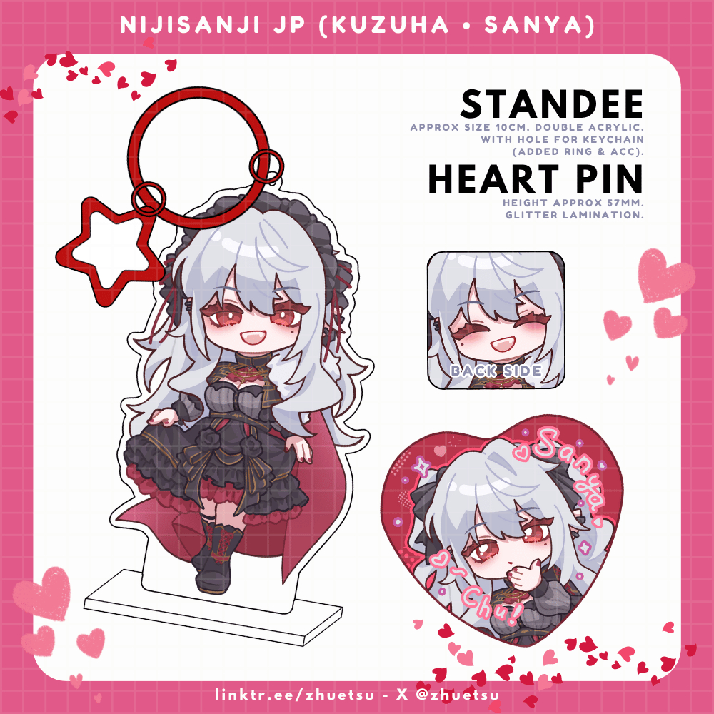 [Zhueツ] Nijisanji JP Sanya Kuzuha - Stande & Heart Pin