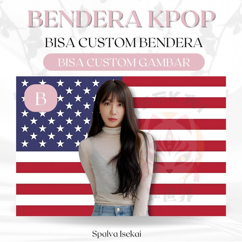 KPOP AMERICA Flag JUNG EUNJI APINK / โปสเตอร์ KPOP / KPOP FLAG / พรม KPOP / พรมKpop