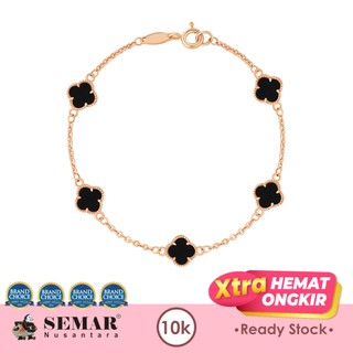 [Exclusive Deals] Gelang Emas Black And White Clover Gold 10K Semar Nusantara