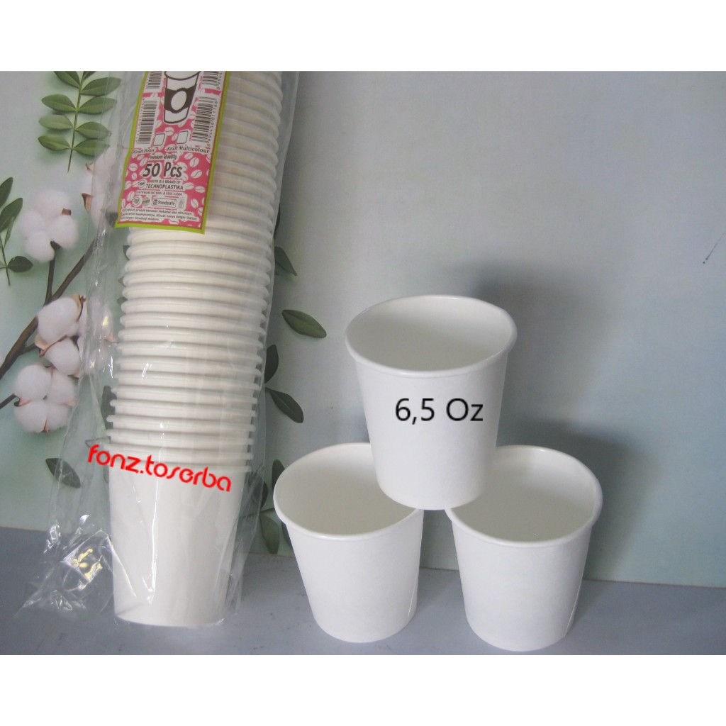 PLAIN WHITE CRAFT PAPER CUP 6.5 Oz บรรจุ 50 ชิ้นต่อแพ็ค LID WITH COFFEE, TEA, และถ้วยเครื่องดื่มอื่น