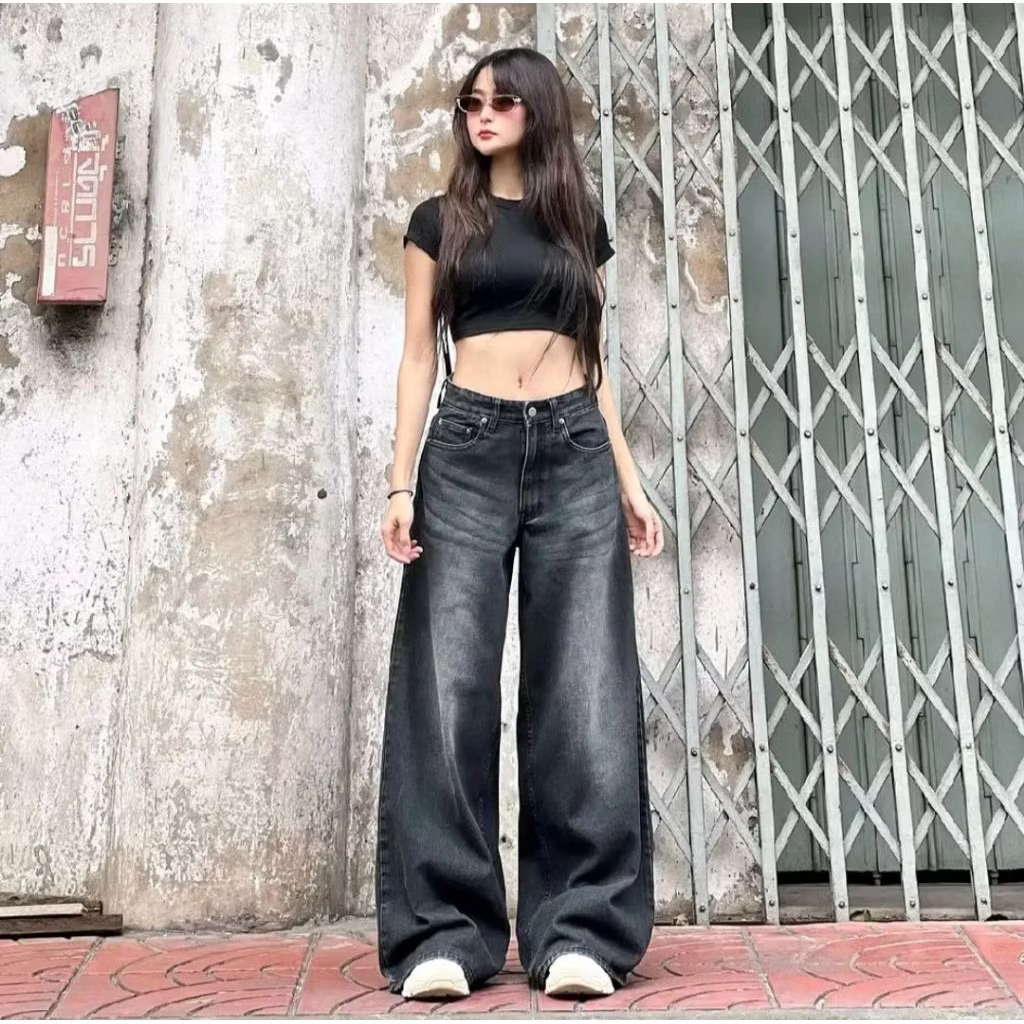 Nenjie Higwaist Beggy Jeans Loose Oversize Baggy Straight JEANS Weekend