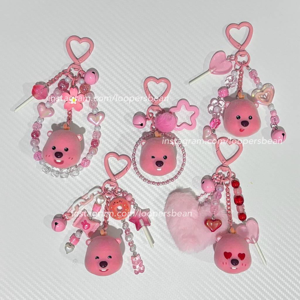 GANTUNGAN พวงกุญแจแบบกําหนดเอง TOPTOY official Loopy Bean - Bag Charm ที่แขวนกระเป๋า