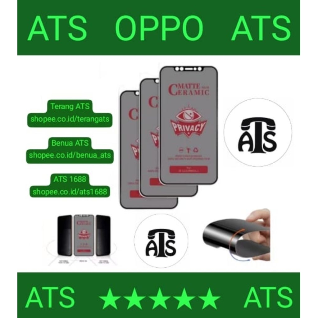 LAYAR พิเศษสําหรับ OPPO กระจกเทมเปอร์ทุกประเภท | ATS Bright Shop / ATS ทวีป / ATS 1688 | Tg ด้านหน้า