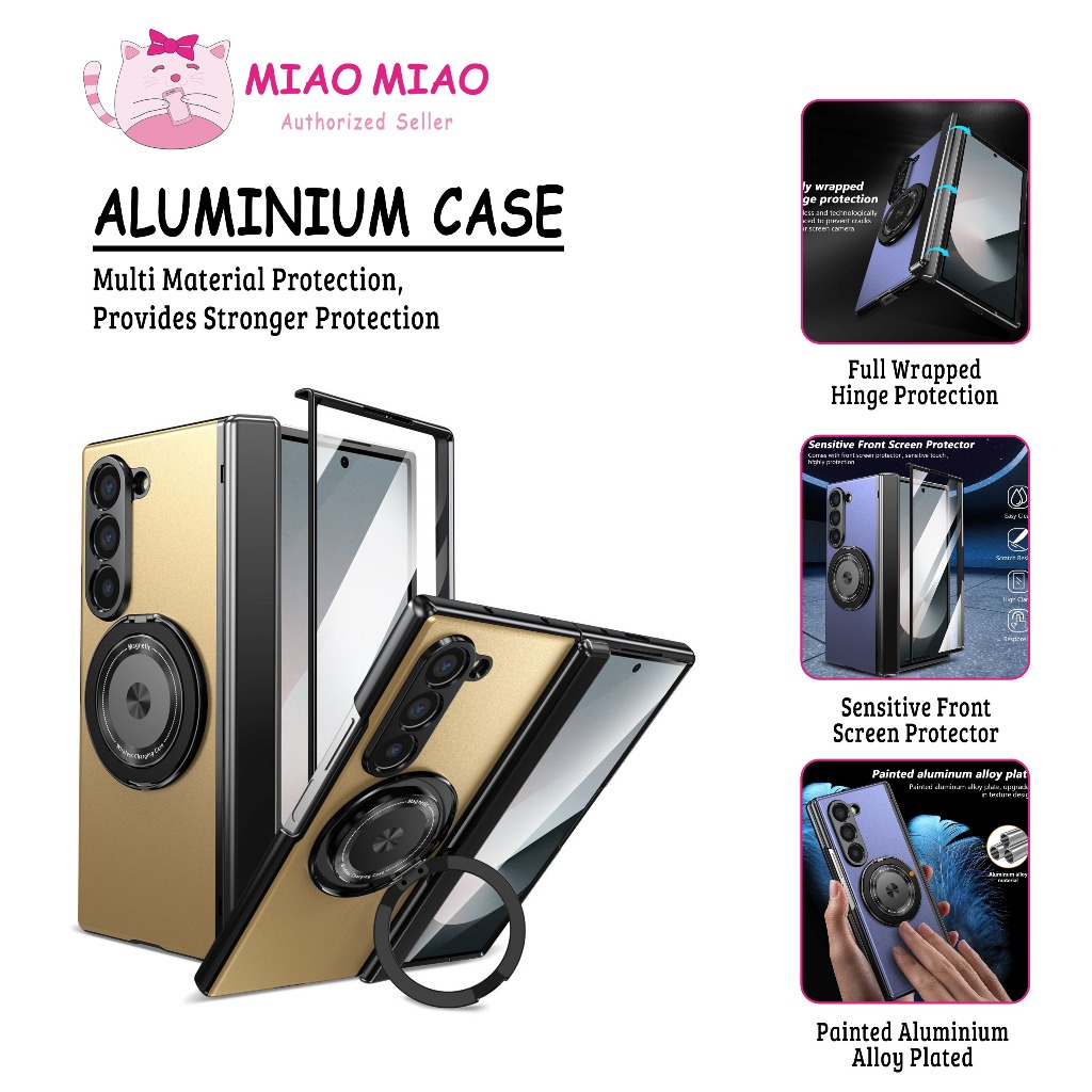 สําหรับ Samsung Galaxy Z FOLD 5 Z FOLD 6 Z FOLD 7/ZFOLD5 ZFOLD6 ZFOLD7 ปลอกแม่เหล็กเกราะแหวน 360 องศ