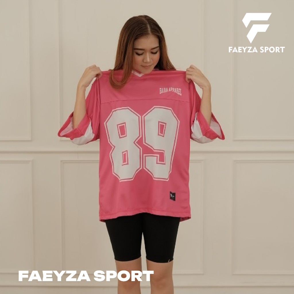 Boxy Fit Pink Streetwear Jersey 89 Retro Oversize Jersey/ NFL/ Korean Vintage Music Jersey