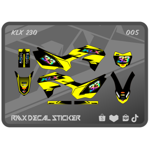 HIJAU MERAH KLX 230 S FULLBODY STICKER (005) KAWASAKI LX SE DECAL STICKER 2019 2020 2021 2022 2023 B