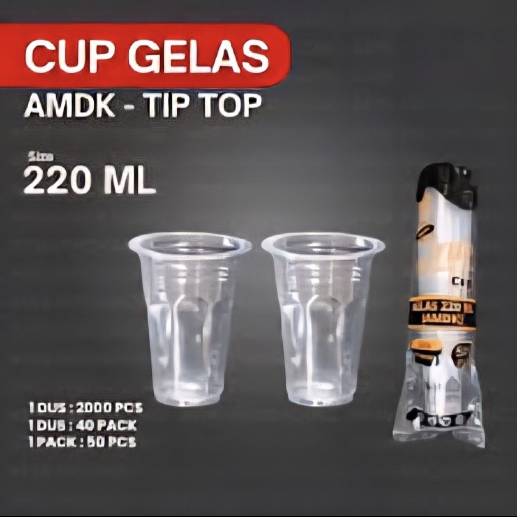 TIP TOP COFFEE GLASS 220ML AMDK @50PCS