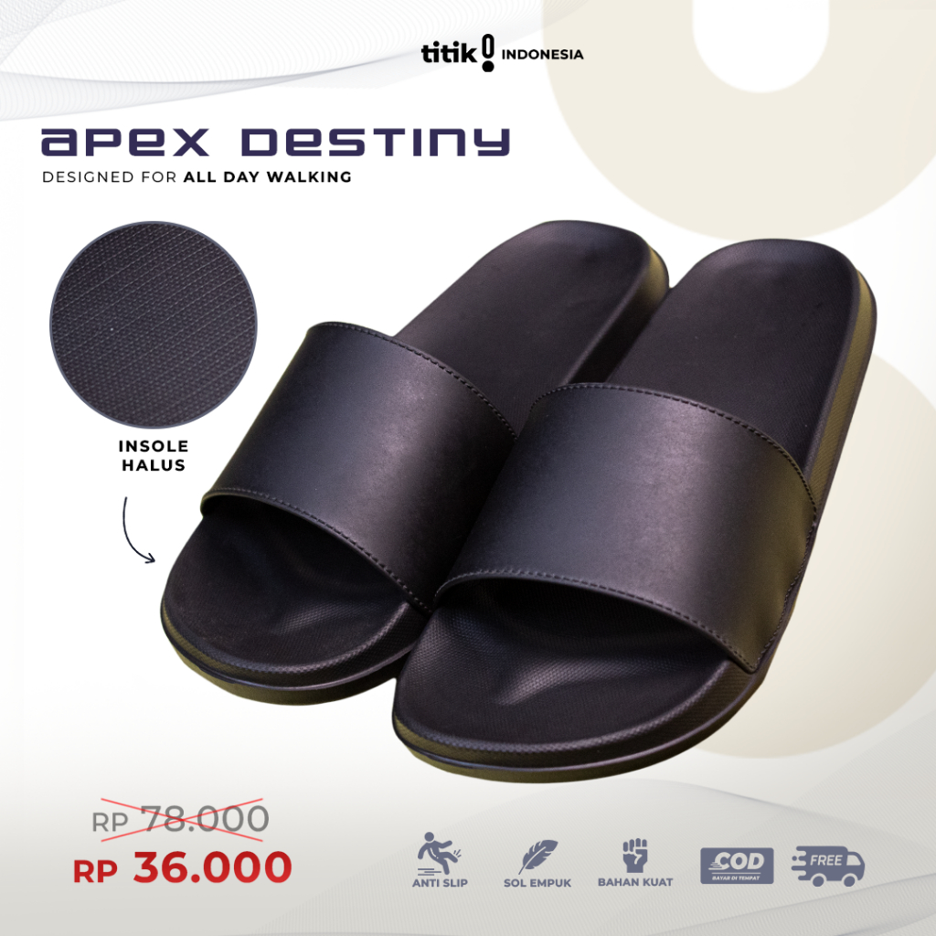 NEW PRODUCT รองเท้าแตะแบบสวมแบบกาวกันน้ําสําหรับผู้ชายพร้อมเนื้อกันลื่น ไซส์ 40-44 Apex