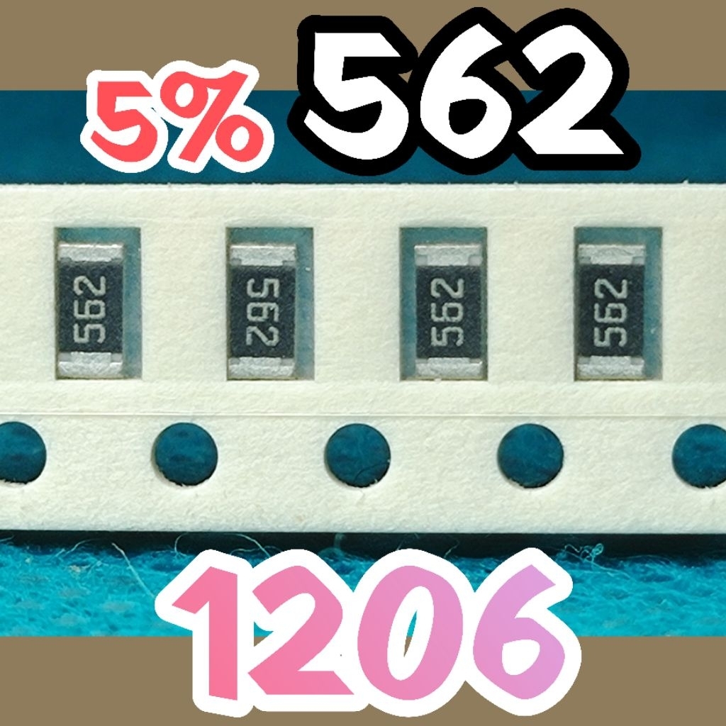 10pcs ชิปตัวต้านทาน smd 562 5K6 5% ขนาด 1206 3216 5.6Kohm 5.6 Kohm 5.6 Kohm 5.6K โอห์ม 5.6 Kohm