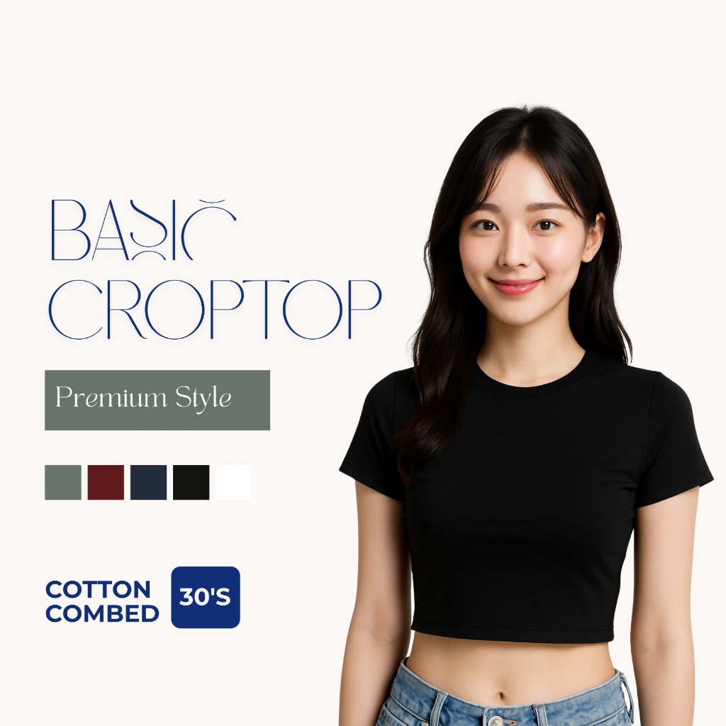 SHORT-SLEEVED REGULAR CROPTOP เสื้อยืด/SHORT-SLEEVED CROPTOP COMED 30S