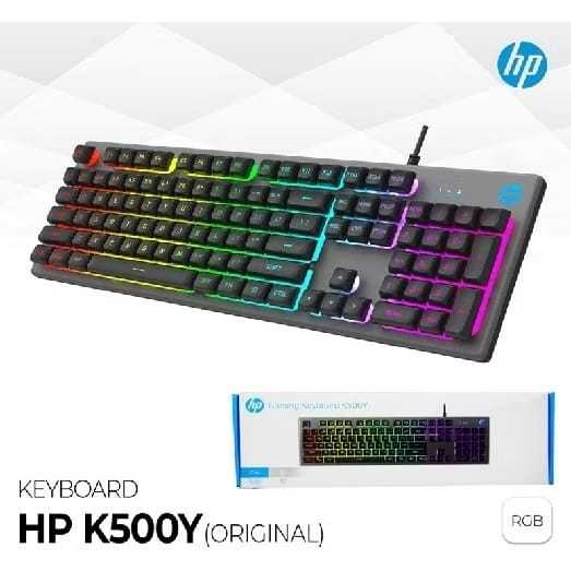 คีย์บอร์ดเกม HP K500Y - คีย์บอร์ดเมมเบรน RGB (Rubber Dump)