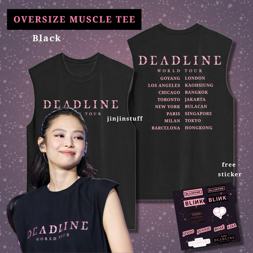 เสื้อยืดเสื้อกล้าม Jennie Blackpink Deadline World Tour