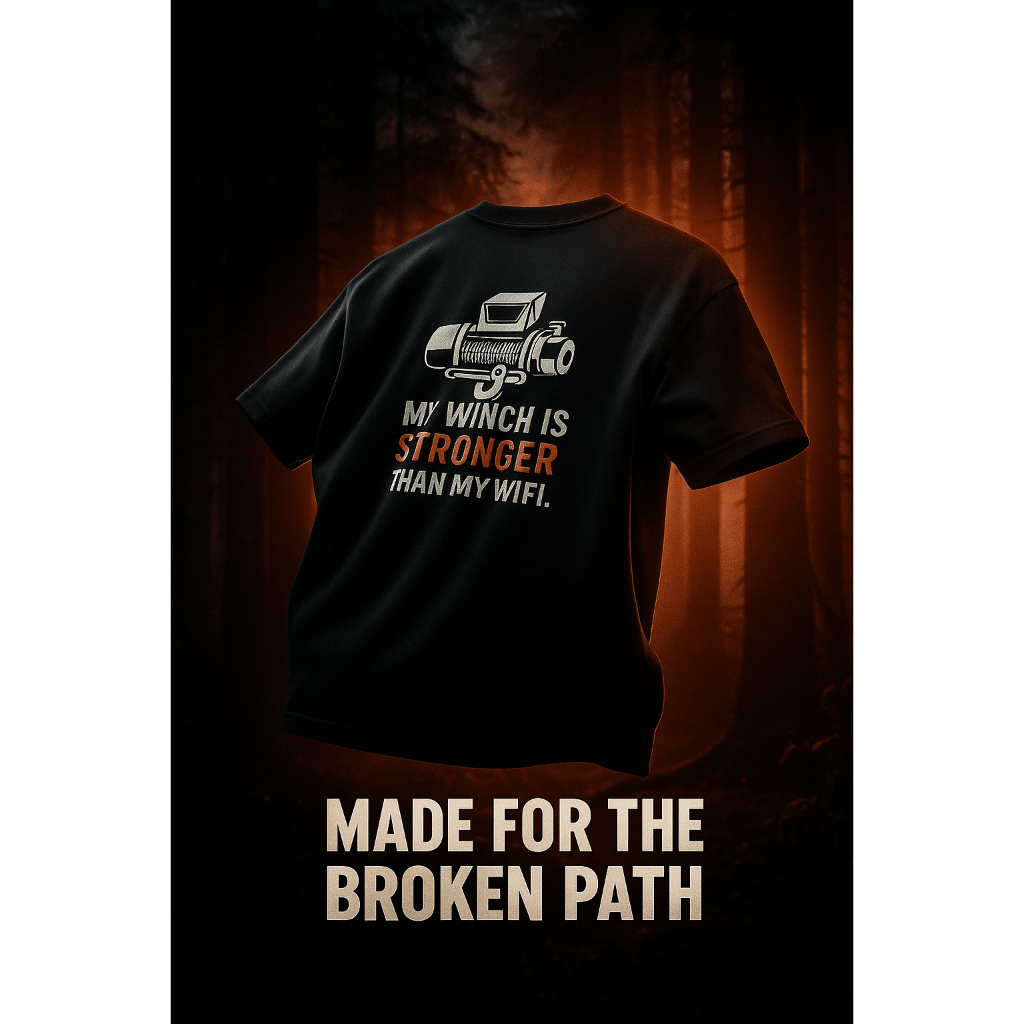 KATUN เสื้อยืดผ้าฝ้ายผู้ชายเท่ๆ RUSTAL WINCH WARN | เสื้อยืด Offroad My Winch Stronger