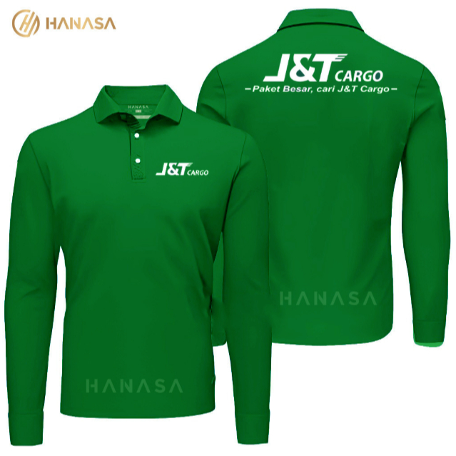 HANASA เสื้อโปโลแขนยาว DB JNT Cargo | เสื้อโปโลผู้ชายและผู้หญิง | เสื้อคอปกคาร์โก้ เจเอ็นที