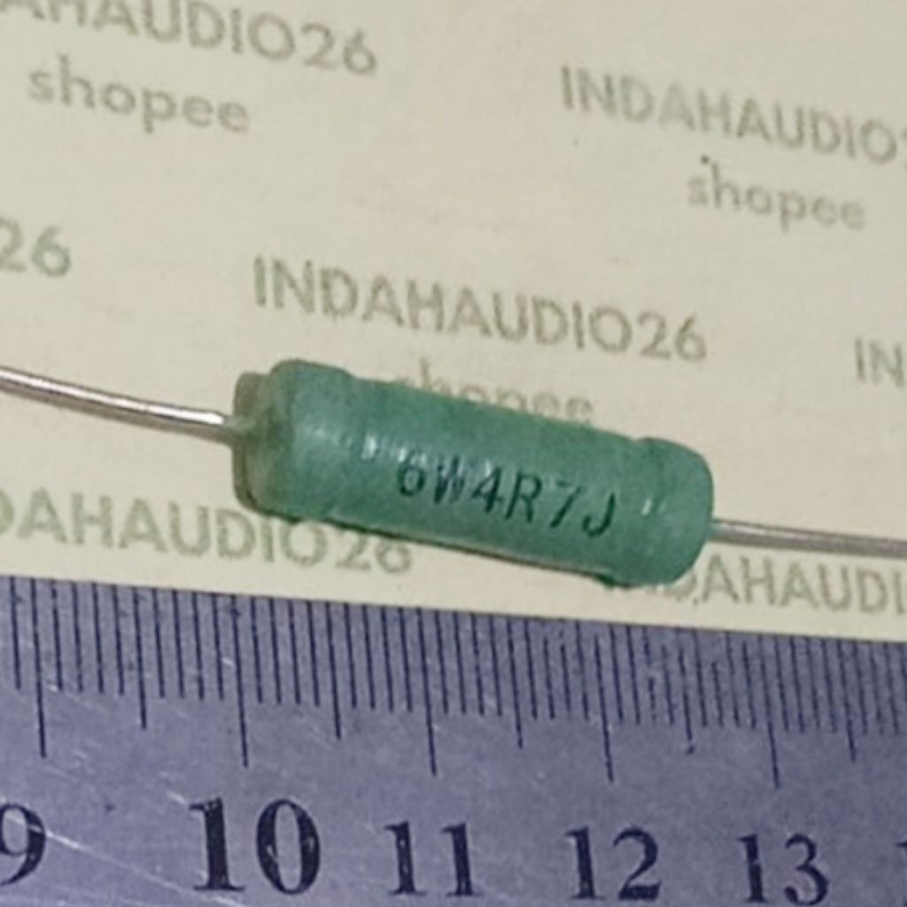 HIJAU 6W4R7J สีเขียว 4R7 6W 4.7 โอห์ม WIREWOUND RESISTORS 4r7 6 วัตต์ทองแดงฟุต 4.7 โอห์ม 6 วัตต์ 6 ว