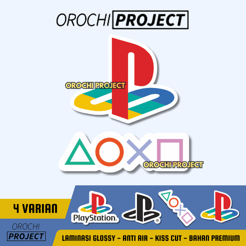 PS PlayStation Logo Sticker Glossy Vinyl กันน้ํา HP Laptop Tumbler หมวกกันน็อคมอเตอร์ไซค์