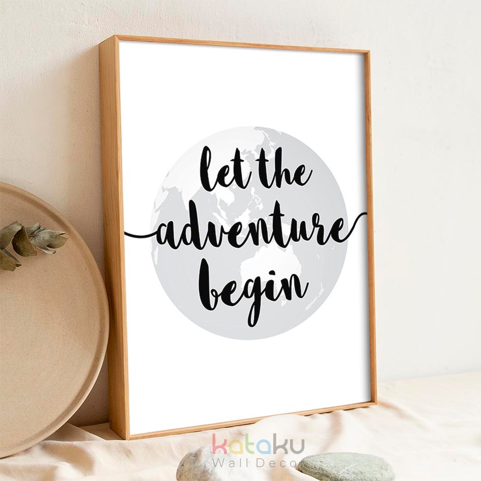 Let The Adventure Begin Travel Quote Poster Wall Decor ตกแต่งผนัง