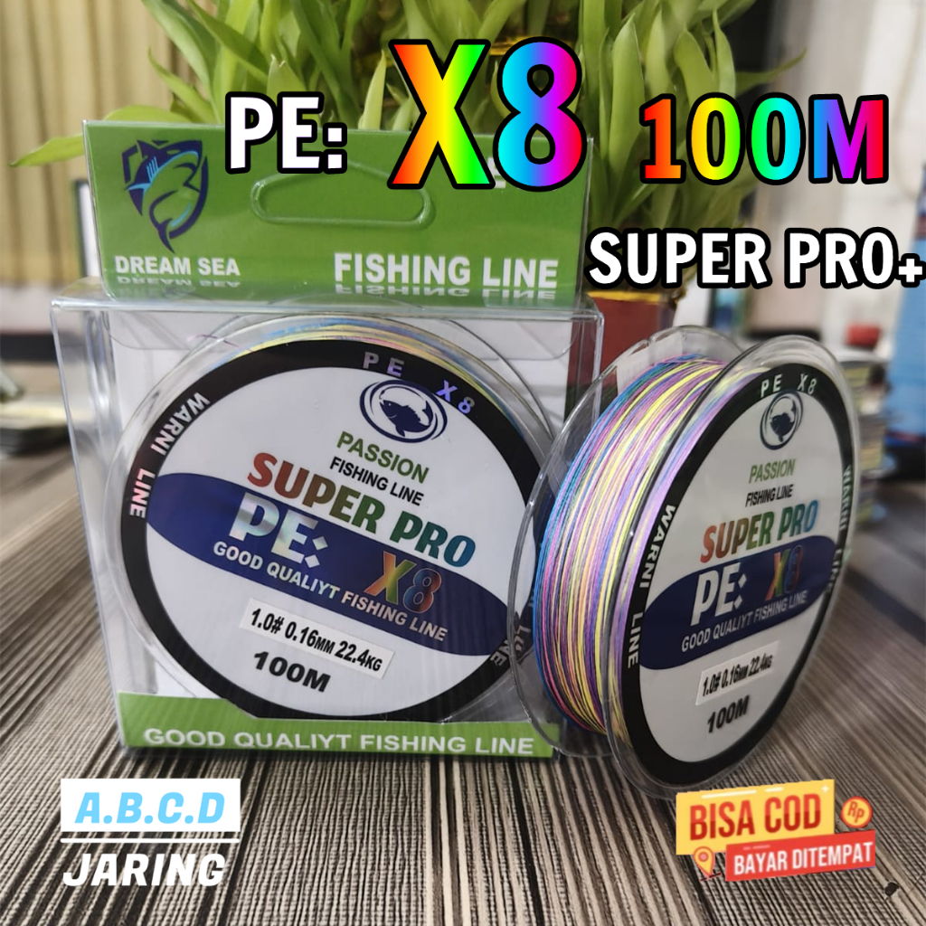 PE Super 100M X8 PE สายถัก POSSION สายตกปลาด้ายหมายเลข 0.4 0.8 1.0 2.0 3.0