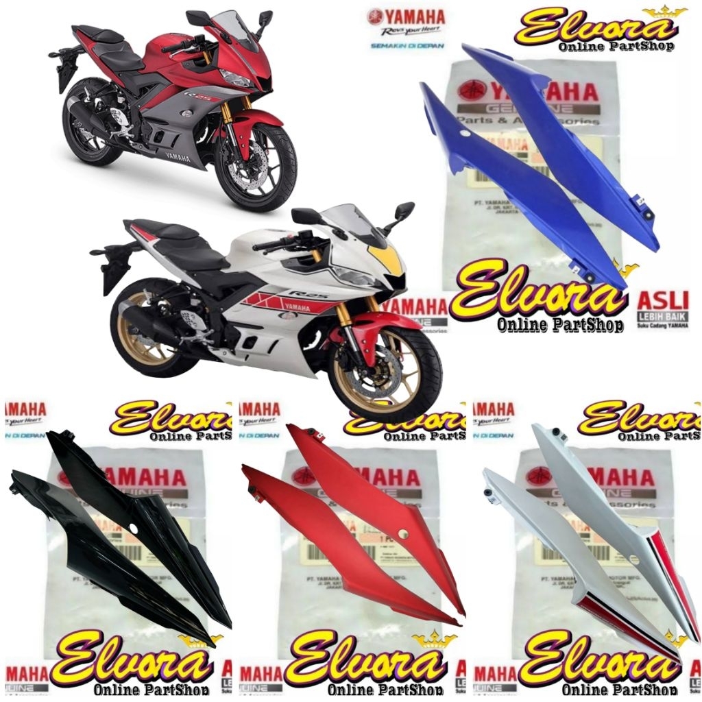 ฝาครอบตัวถังหลังขวาและซ้ายสําหรับyamaha New R25 V2 USD Original