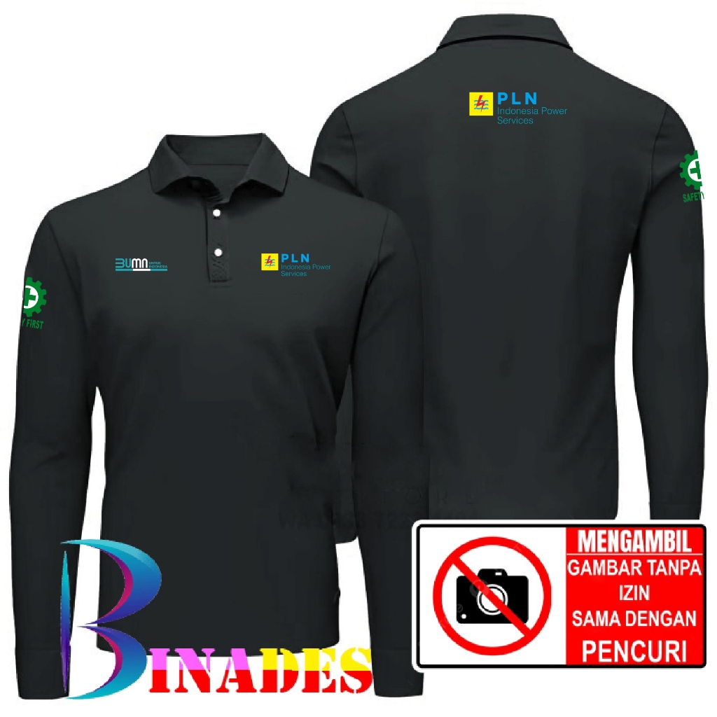 ขายเสื้อยืด เสื้อยืดคอปก PLN INDONESIA POWER SERVICE, เสื้อยืด Wangky BINADES