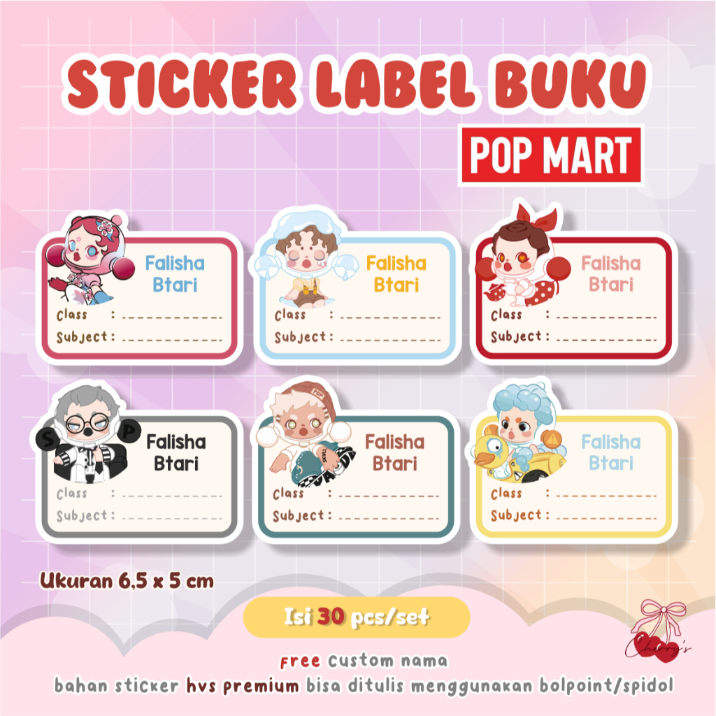 Skull Panda PopMart Book Label Sticker Skull Panda Name Label Sticker Skull Panda Custom Name Sticke