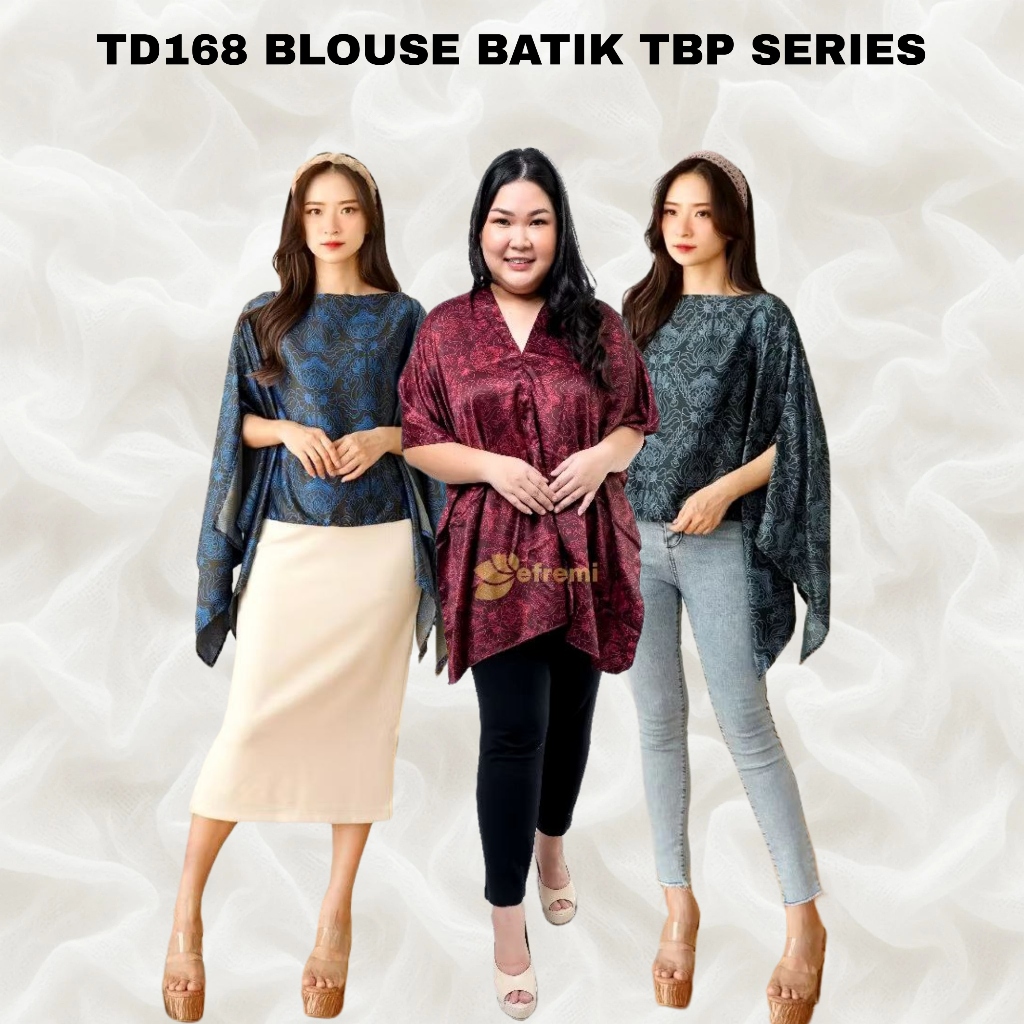 MODERN BATIK BLOUSE WITH BAT SLEEVES - ETHNIC TOP AVAILABLE สีหลากหลาย สวมใส่สบายสําหรับช่องปากและ S