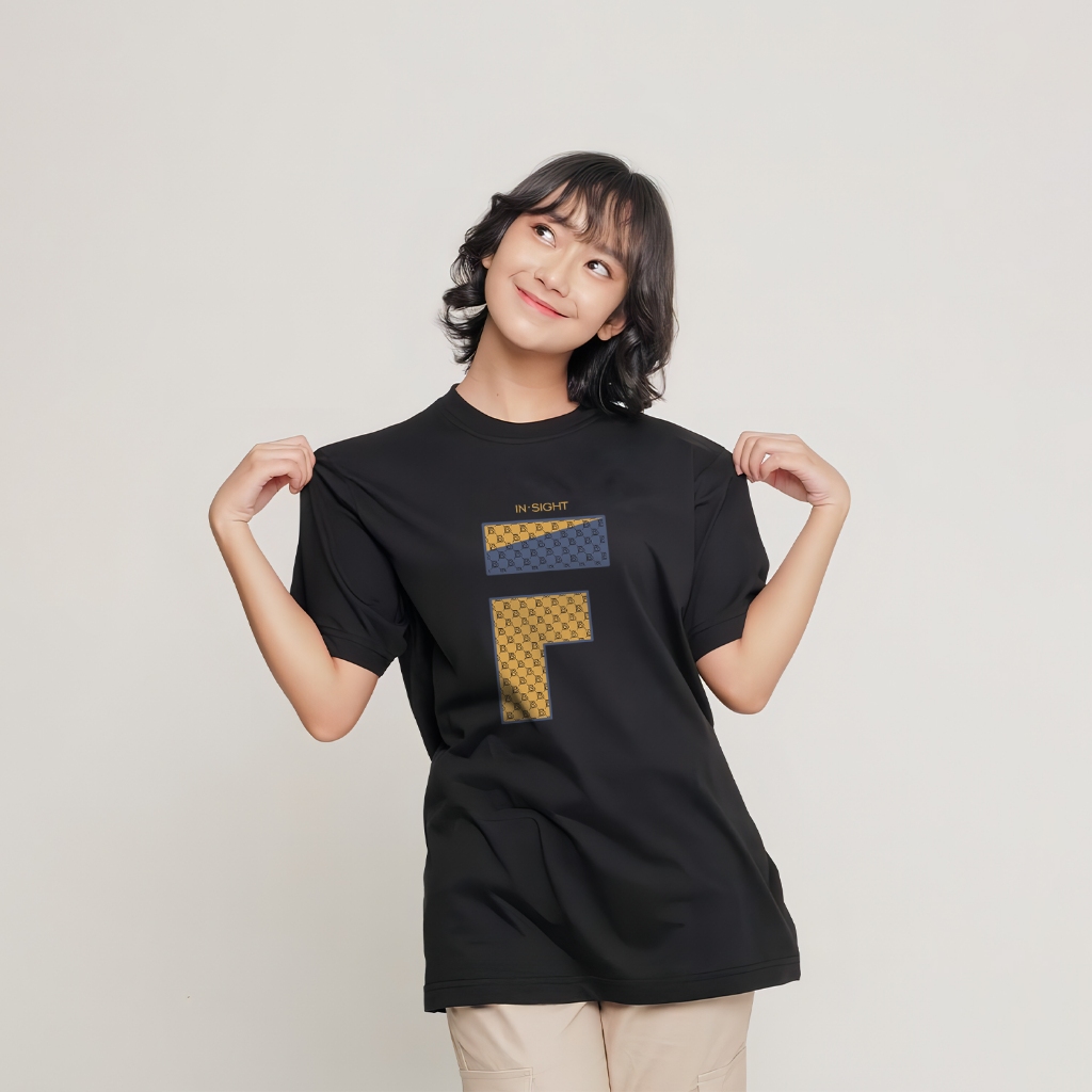 KATUN BISALO เสื้อผู้ชายและผู้หญิงตัวอักษรเริ่มต้น V ถึง Z "INSIGHT" motif การพิมพ์ดิจิตอล Original 