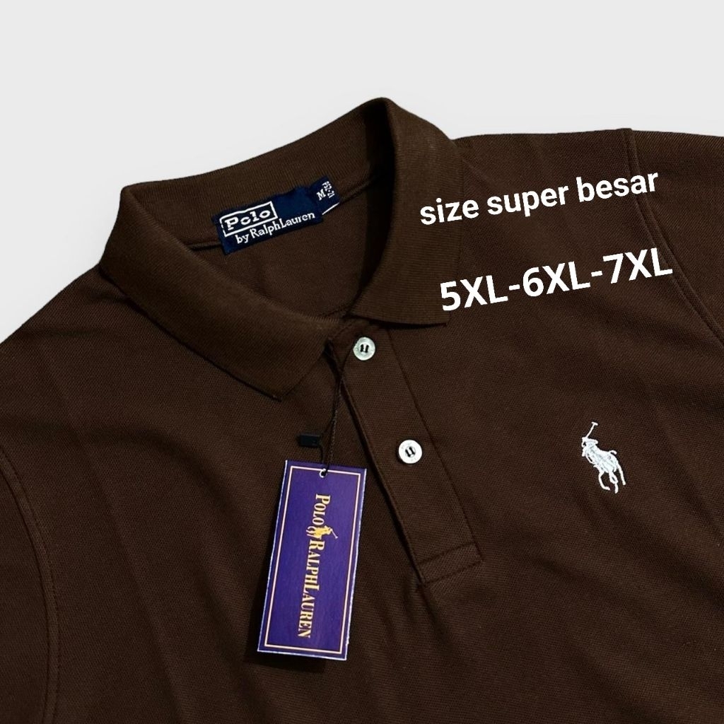 เสื้อยืดคอปก Super large P 0 L 0 ไซส์ 5xl-6xl-7xl แขนสั้น